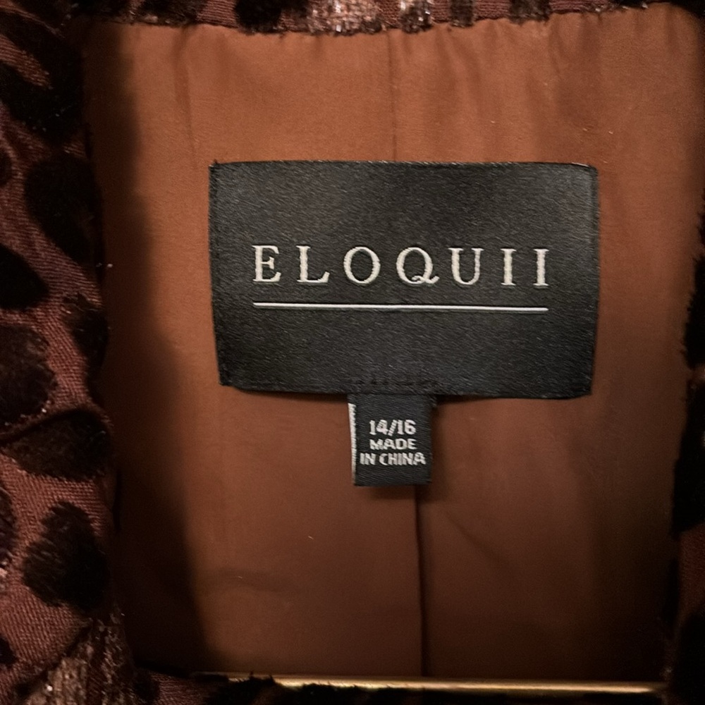 Eloquii Velvet Leopard 2 Pc Suit Jacket & Pants 14/16 - Picture 2 of 8